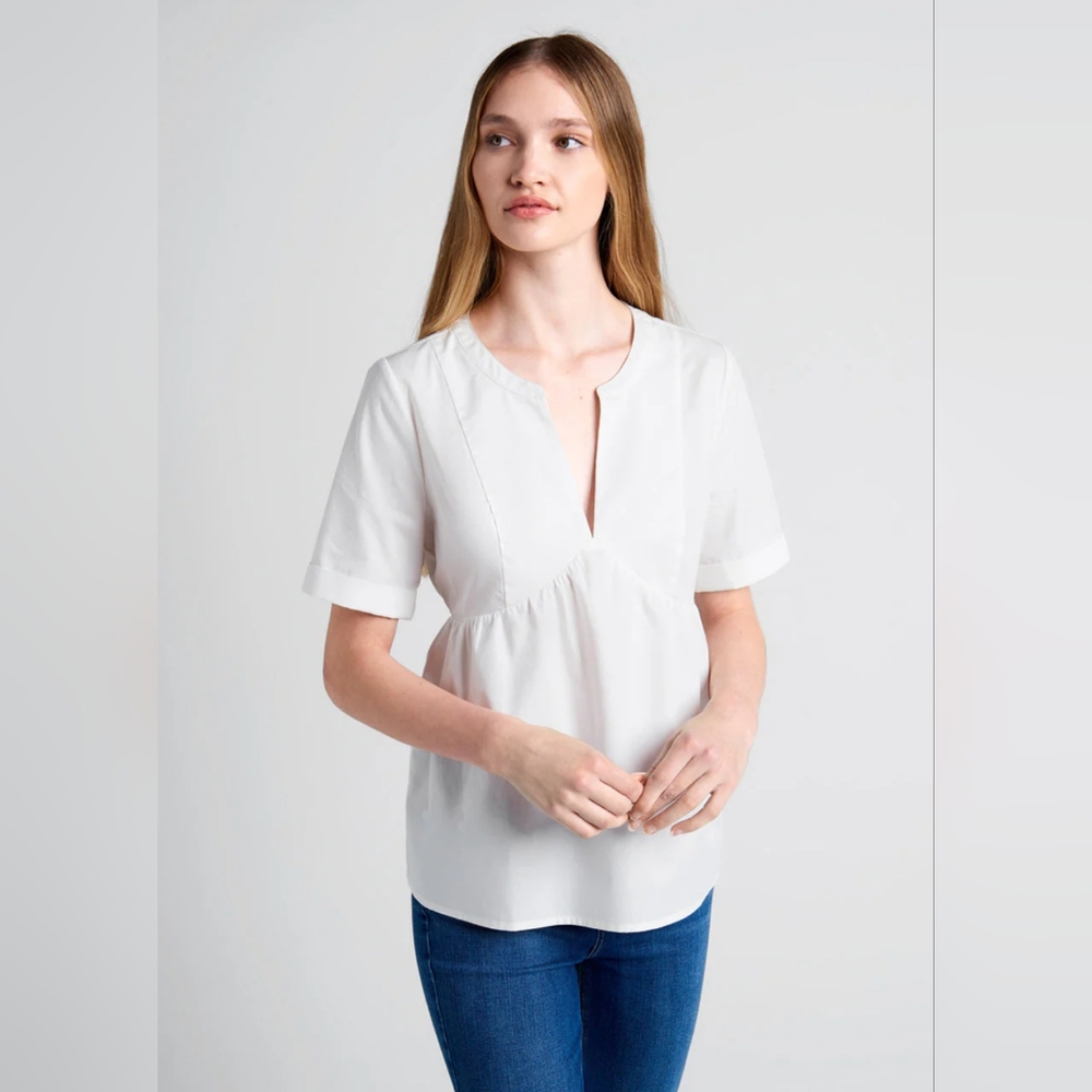 NWT Modcloth crisp ivory hue cotton blouse
